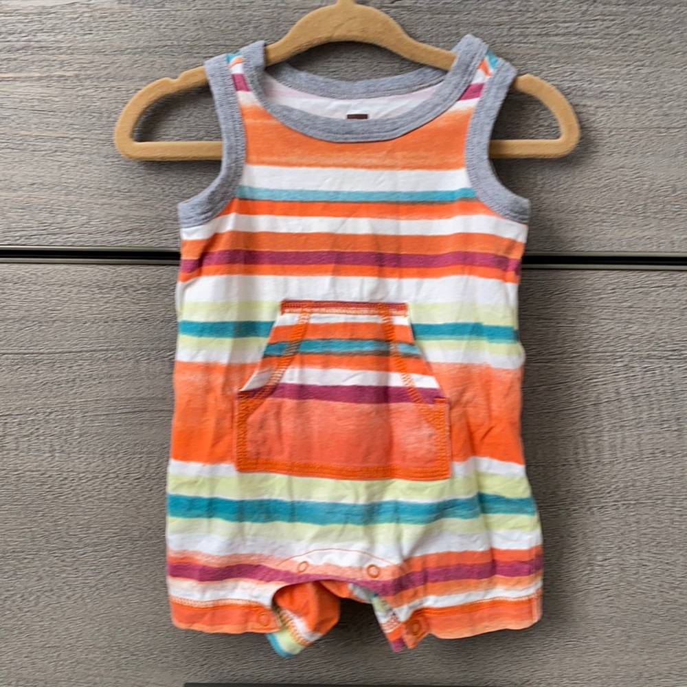 Tea Collection 0-3 month stripe tank snap button